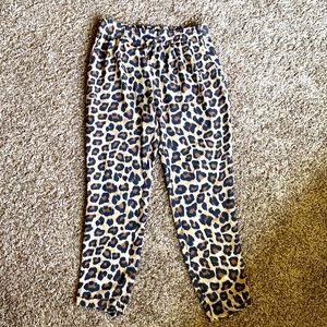 Zara leopard polyester pants